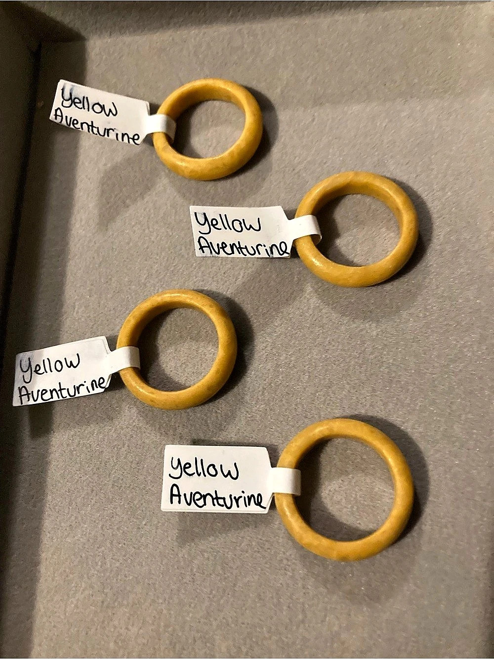 Yellow Aventurine Crystal Rings